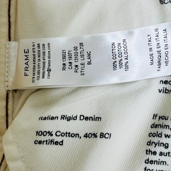 Frame Rigid Denim Straight Full Length Jeans Size 27 Off White - Picture 15 of 16